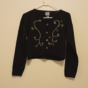 Lianne barnes cropped knit vintage sweater size m